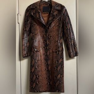 All Saints Brown Snakeskin Trench Coat